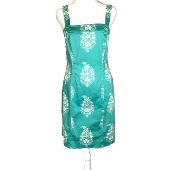 Jones New York Dress Sleevless Midi women's size 10P Stretch Petite green - Picture 1 of 15